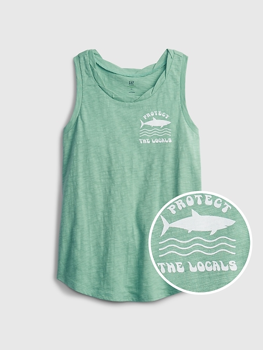 1 of 8 showing, with the color green of product Kids Gen Good Tank Top