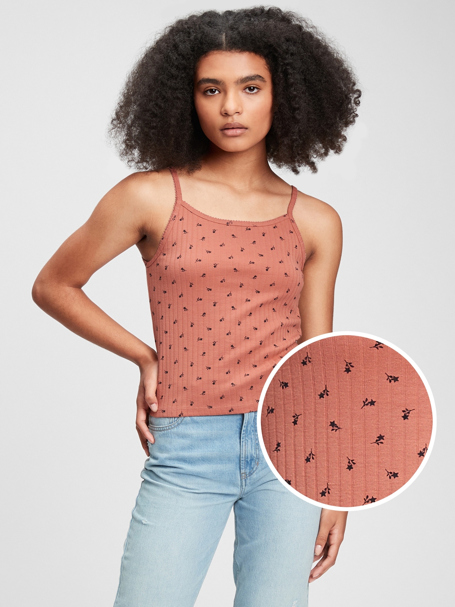 Polyester spaghetti strap best sale tank