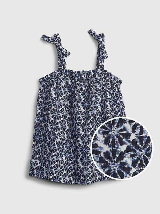 1 of 8 showing, with the color navy print of product Kids Floral Print Top