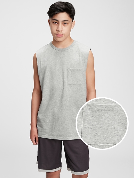 Image number 1 showing, Teen Organic Cotton Muscle Tank Top