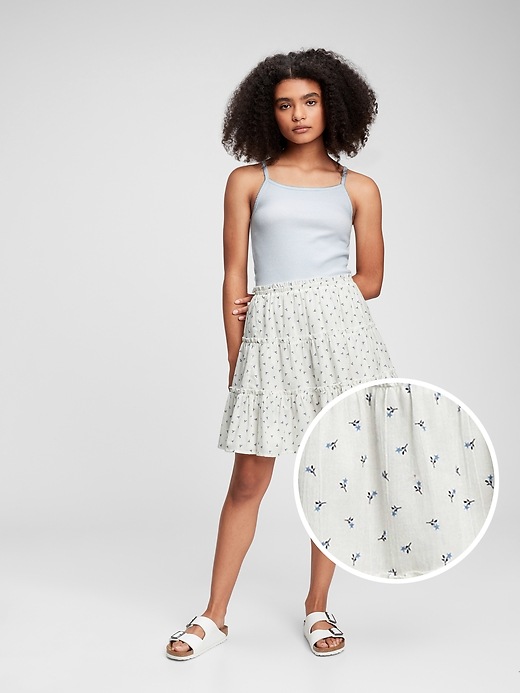Image number 1 showing, Teen 100% Organic Cotton Tiered Skirt