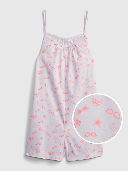 1 of 8 showing, with the color white of product Kids 100% Recycled PJ Romper