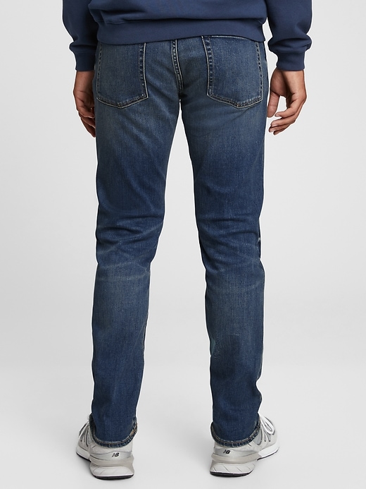 2 of 8 showing, with the color worn dark of product Soft Wear Slim Straight Jeans With Washwell™