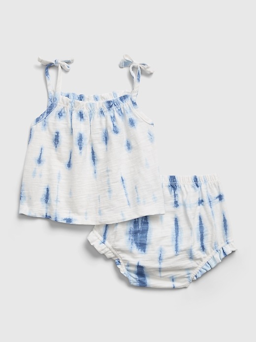 2 of 8 showing, with the color new off white of product Baby Tie-Dye Outfit Set