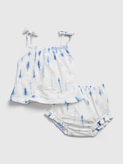 1 of 8 showing, with the color new off white of product Baby Tie-Dye Outfit Set