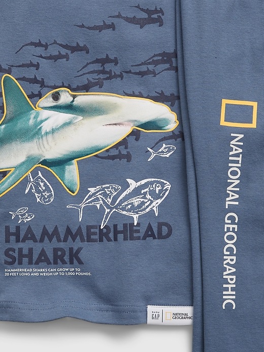 Image number 2 showing, babyGap &#124 National Geographic  100% Organic Cotton Hammerhead Shark Graphic PJ Set