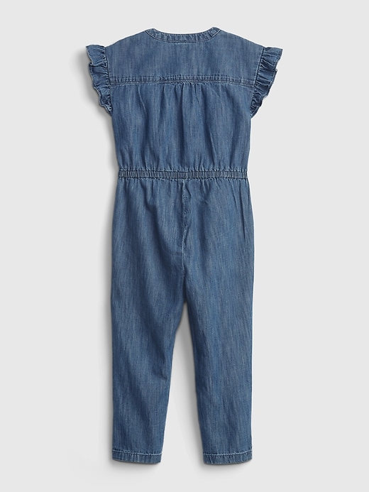 2 of 8 showing, with the color medium wash of product Toddler V-Neck Jumpsuit