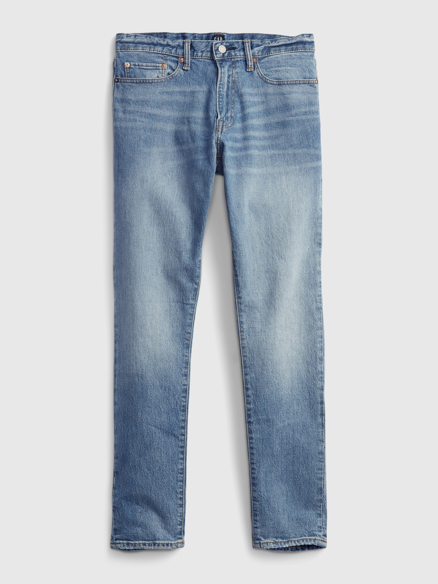 Slim Taper Straight Leg Jeans With 