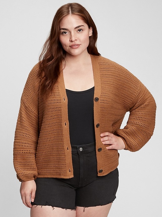 Image number 4 showing, Textured Button-Front Cardigan