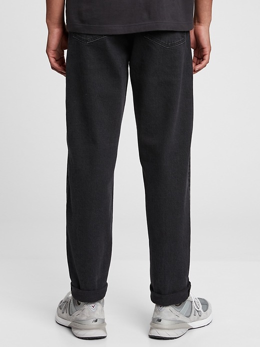 2 of 8 showing, with the color washed black of product GapFlex Relaxed Taper Jeans with Washwell