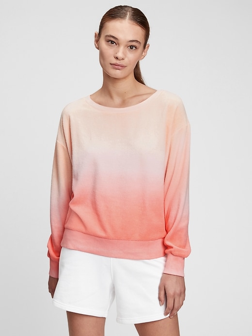1 of 8 showing, with the color pink ombre of product Towel Terry Crewneck Sweatshirt