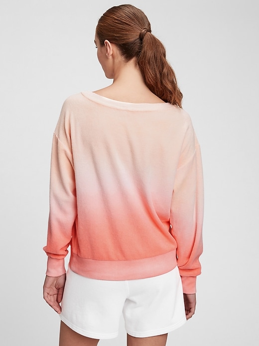 2 of 8 showing, with the color pink ombre of product Towel Terry Crewneck Sweatshirt