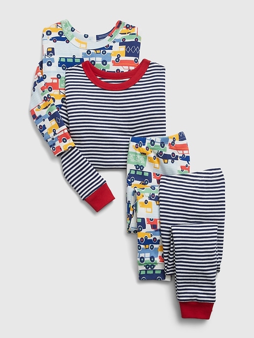 1 of 8 showing, with the color multi of product babyGap 100% Organic Cotton Transport Graphic PJ Set (2-Pack)