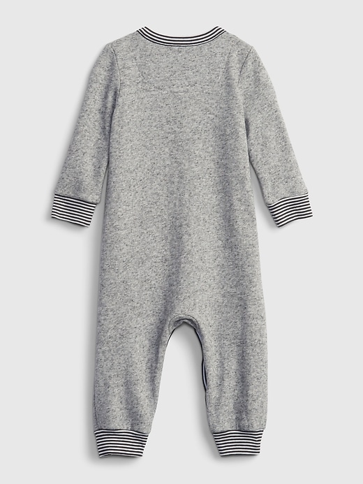 2 of 8 showing, with the color dark grey of product Baby Brannan Bear Fleece One-Piece