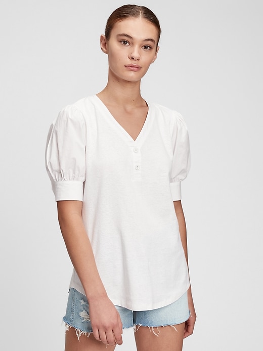 Image number 9 showing, Puff Sleeve Henley Top