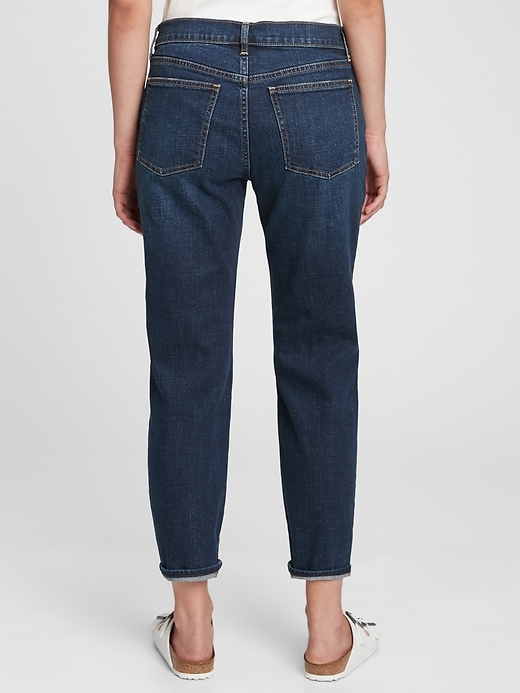 2 of 8 showing, with the color rinsed of product Mid Rise Girlfriend Jeans with Washwell