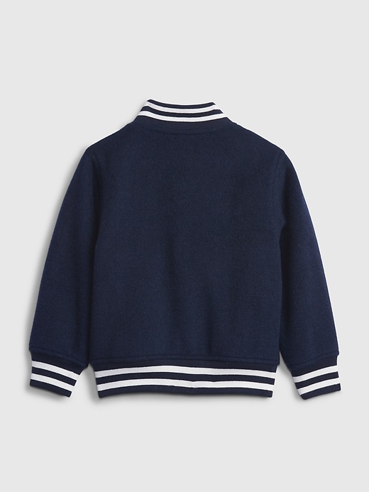2 of 8 showing, with the color blue of product Toddler Wool Bomber Jacket