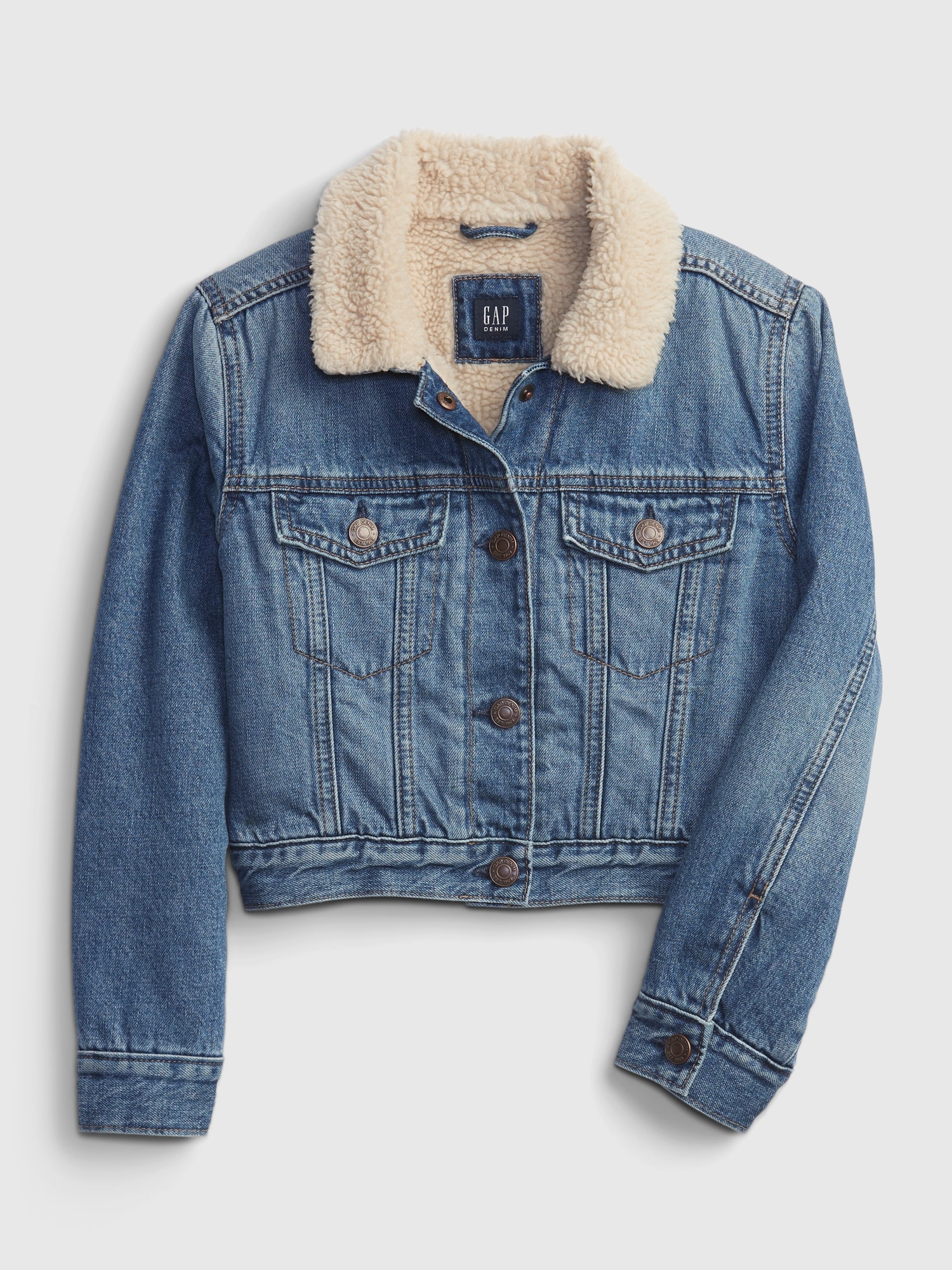 Kids Cropped Sherpa Denim Icon Jacket | Gap