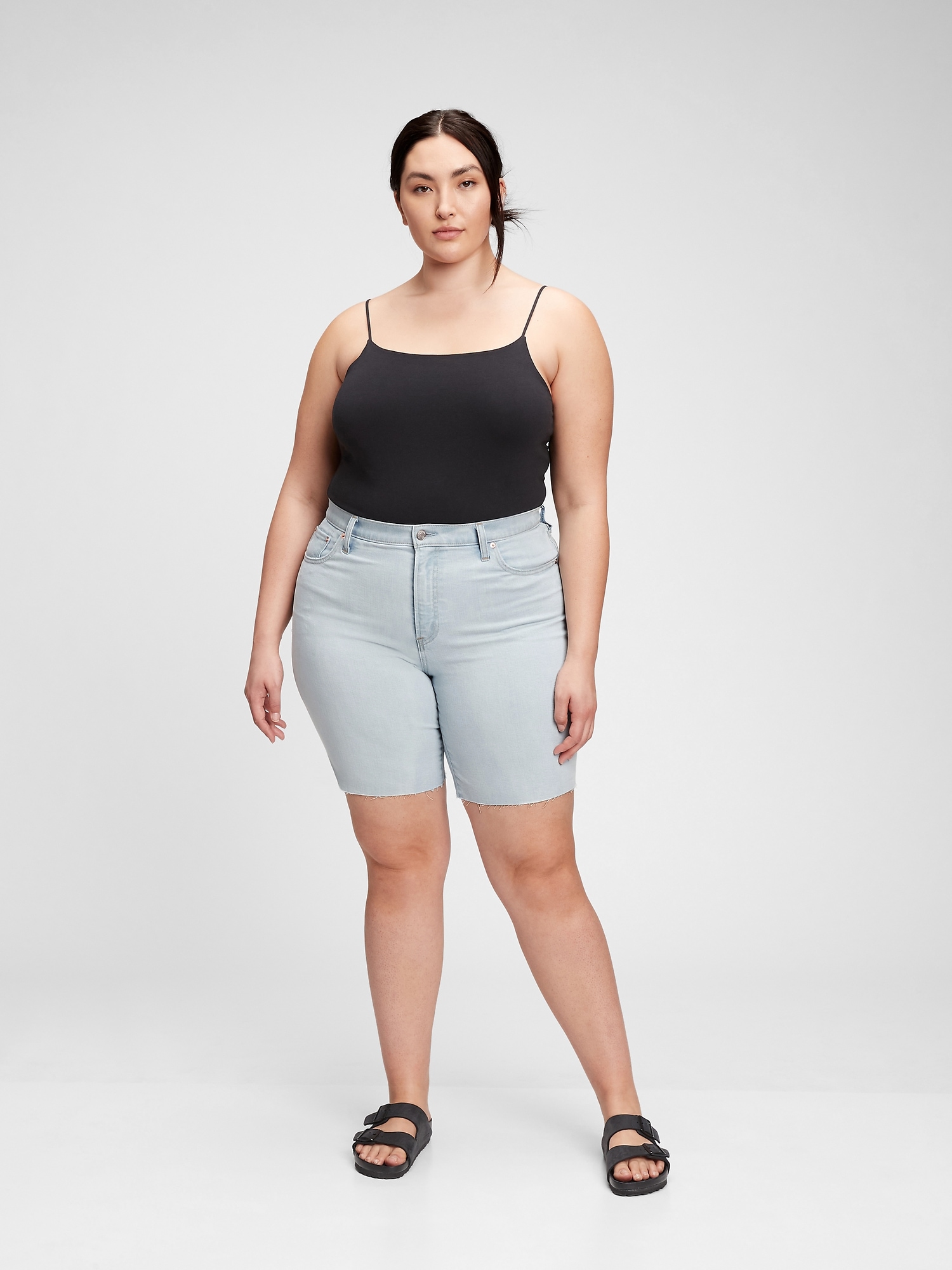 Mid Rise Relaxed Denim Bermuda Shorts with Washwell™ Gap