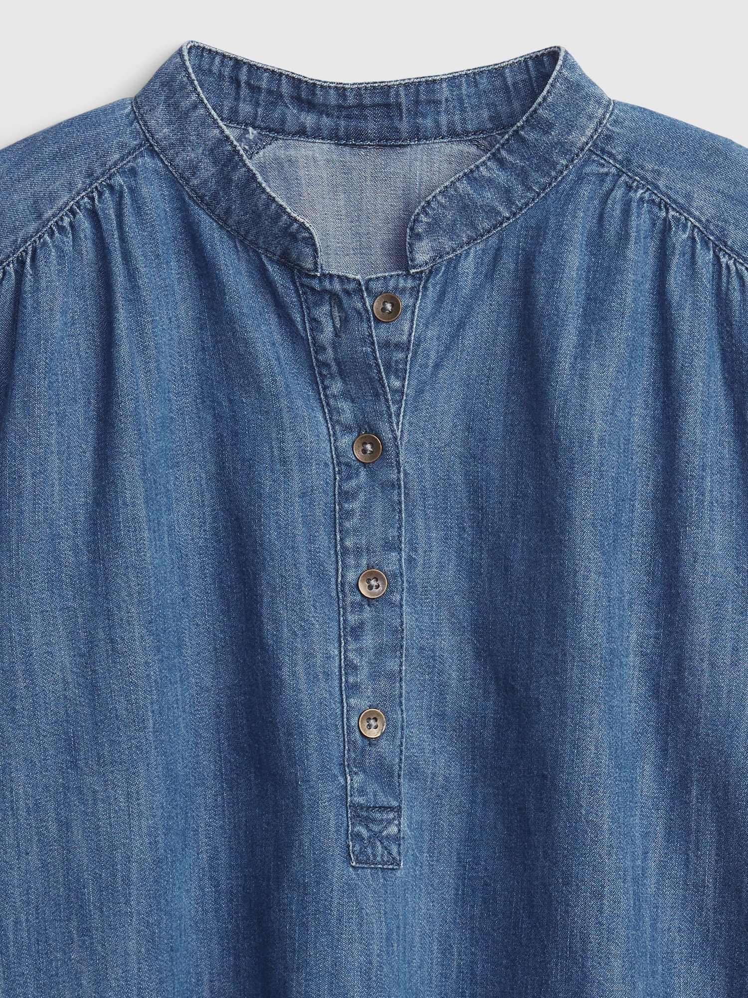 Kids Organic Cotton Shirred Denim Top
