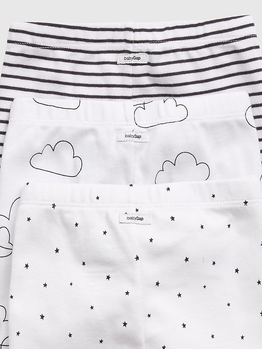 2 of 8 showing, with the color white of product Baby 100% Organic Cotton First Favorite Pull-On Pants (3-Pack)