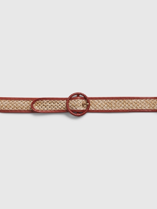 2 of 8 showing, with the color brown jute of product Leather Weave Belt