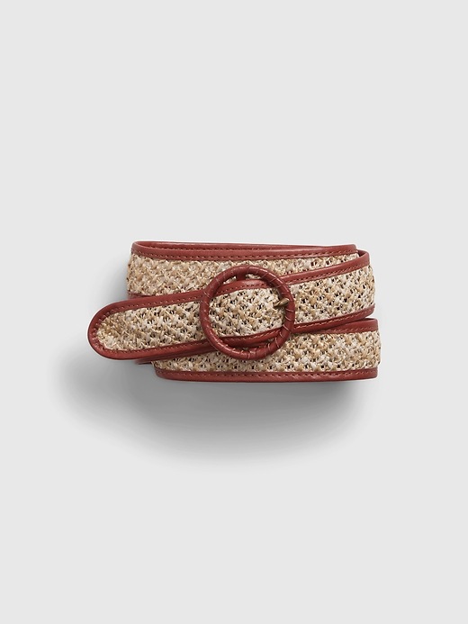 1 of 8 showing, with the color brown jute of product Leather Weave Belt