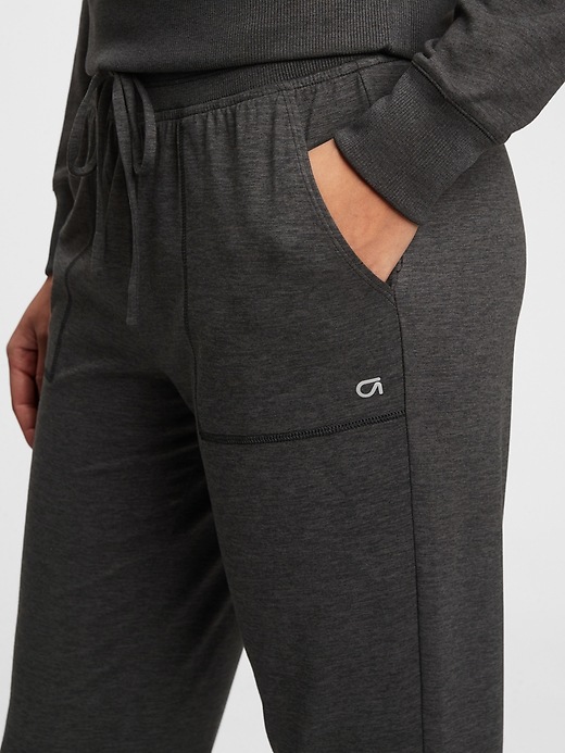 Image number 3 showing, GapFit Brushed Tech Jersey Ankle Joggers