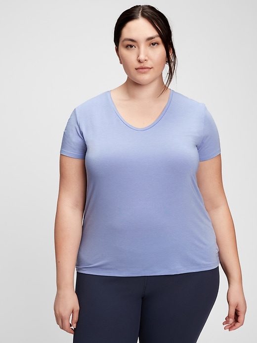 1 of 8 showing, with the color hyacinth blue of product GapFit Breathe Scoopneck T-Shirt