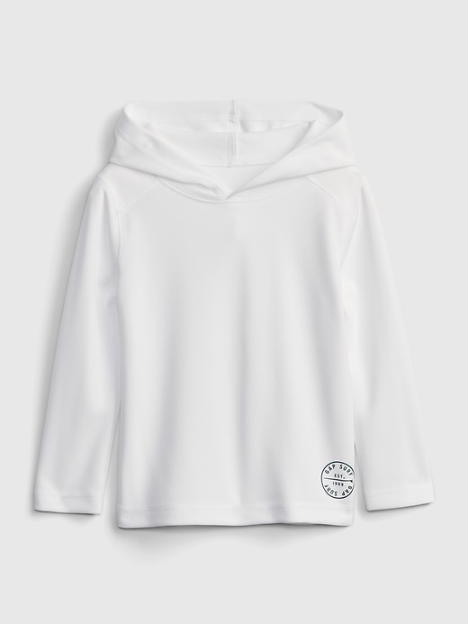 1 of 8 showing, with the color white of product Toddler Hoodie Swim Rash Guard Shirt
