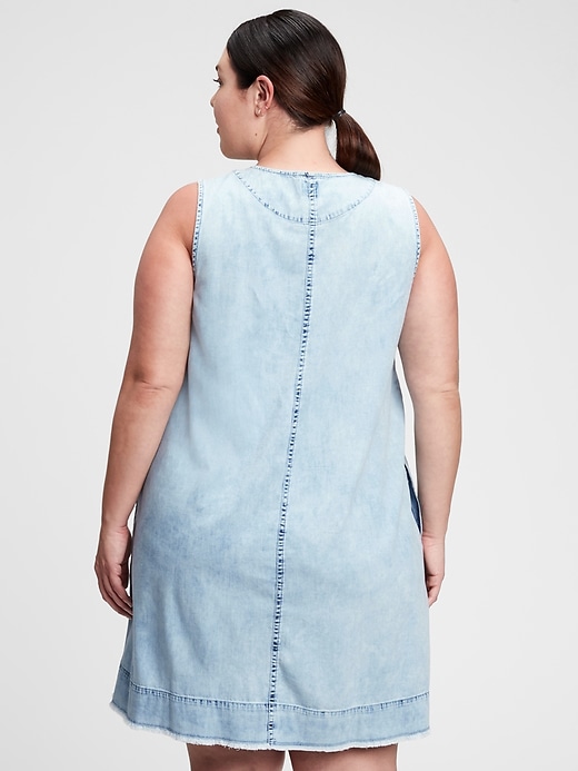 2 of 8 showing, with the color light wash of product Sleeveless V-Neck A-Line Dress with Washwell™