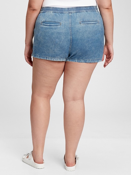 2 of 8 showing, with the color blue crush of product The Gen Good Denim Pull-On Shorts