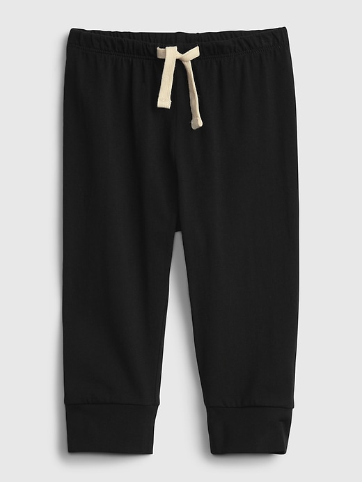 1 of 8 showing, with the color true black of product Baby Organic Cotton Mix and Match Pull-On Pants