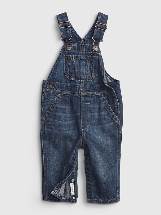 Image number 3 showing, Baby 100% Organic Cotton Denim Overalls with Washwell