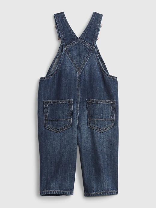 Image number 2 showing, Baby 100% Organic Cotton Denim Overalls with Washwell