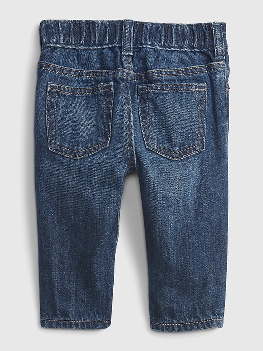 View large product image 2 of 3. Baby 100% Organic Cotton Pull-On Slim Jeans