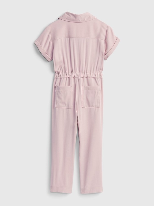 2 of 8 showing, with the color lilac cloud purple of product Toddler Utility Jumpsuit