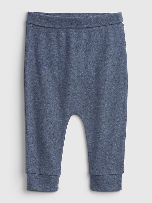 1 of 8 showing, with the color Blue heather of product Baby Organic Cotton First Favorites Pull-On Pants