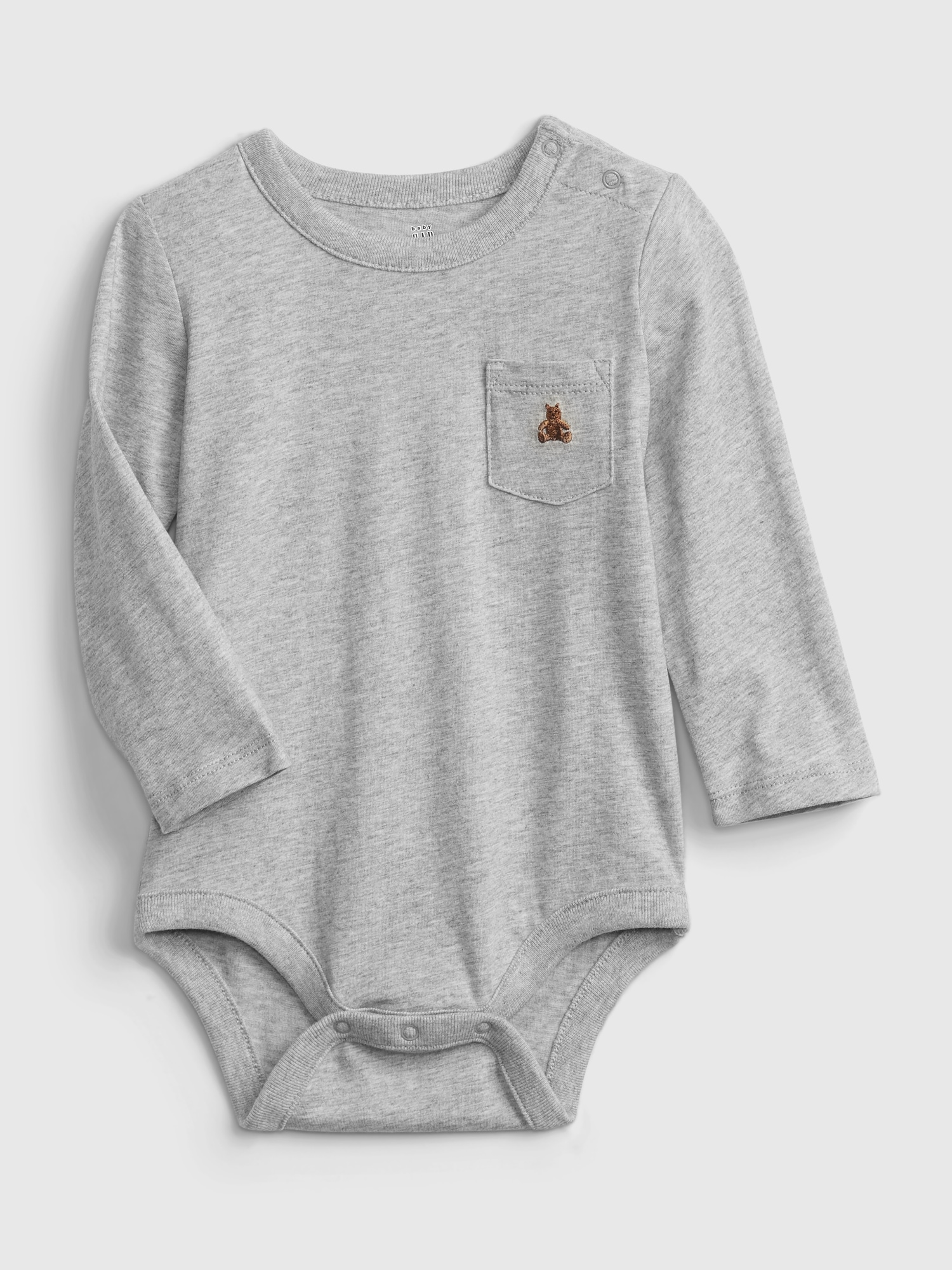Gap Kids' Baby 100% Organic Cotton Mix And Match Bodysuit In Light Gray