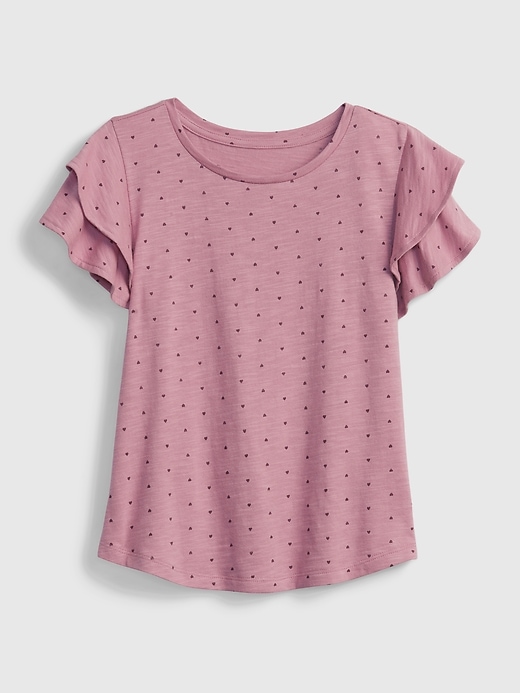 1 of 8 showing, with the color orchid haze of product Kids Flutter-Sleeve T-Shirt