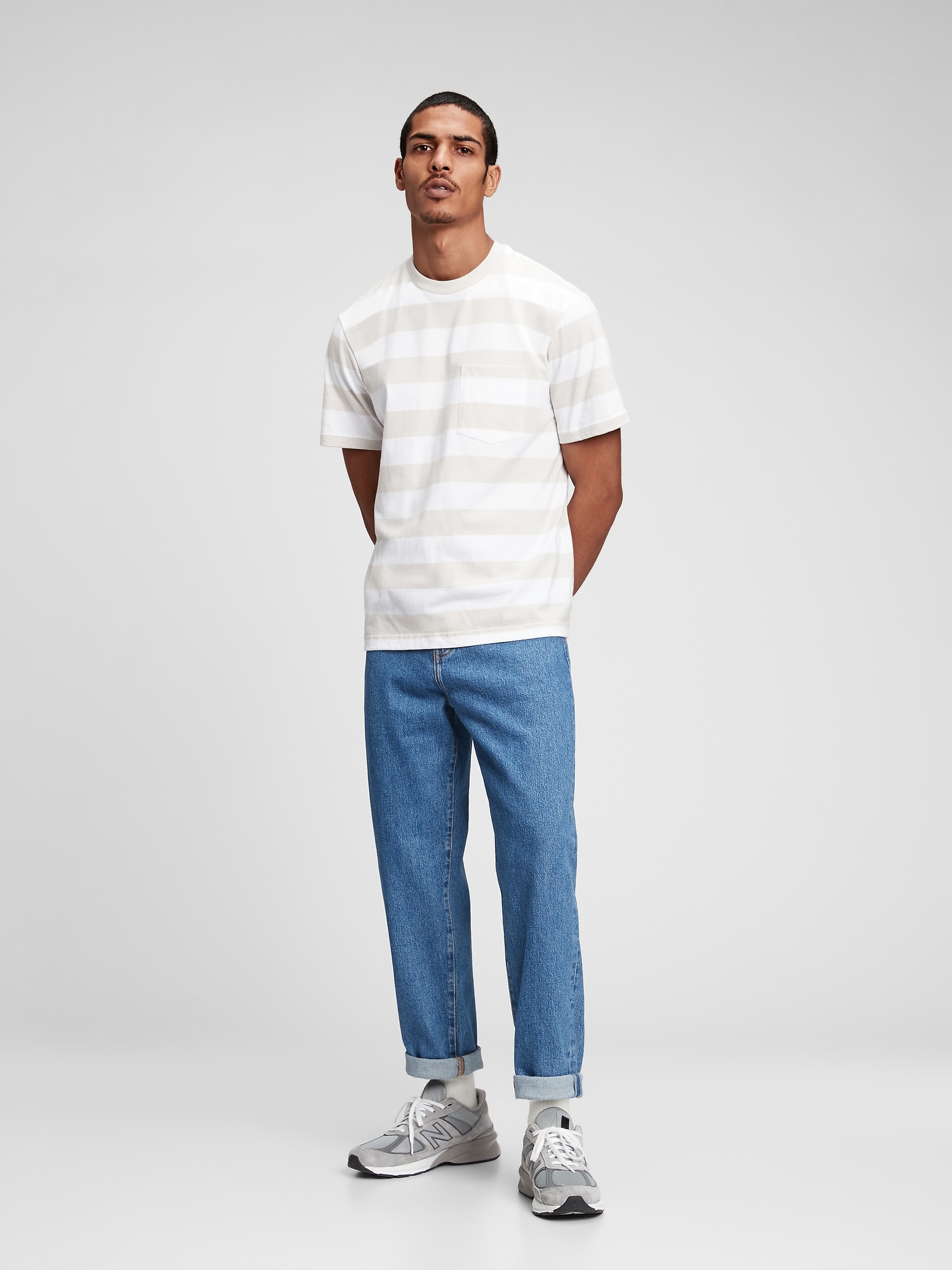 Gap Flex Relaxed Taper Jeans With Washwell In Light Wash