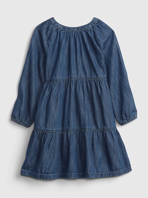 2 of 8 showing, with the color medium wash of product Toddler 100% Organic Cotton Denim Dress