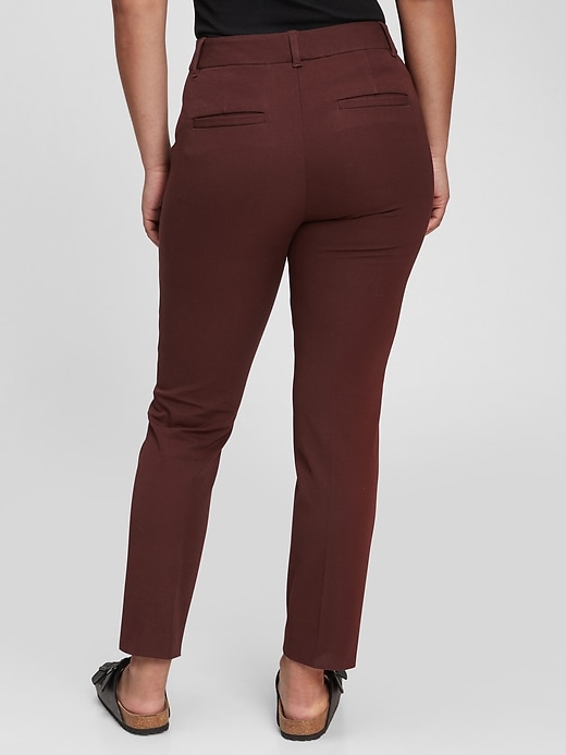 2 of 8 showing, with the color cherry wood red of product Slim Ankle Pants