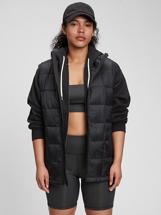 100% Recycled Nylon Relaxed Lightweight Puffer Vest