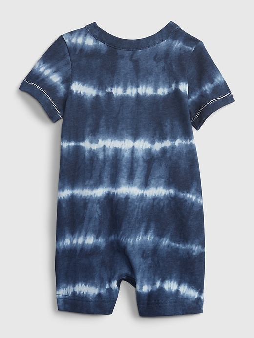 2 of 8 showing, with the color elysian blue of product Baby Tie-Dye Shorty One-Piece