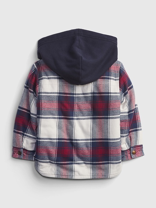 2 of 8 showing, with the color elysian blue of product Toddler 100% Organic Cotton Shirt Jacket