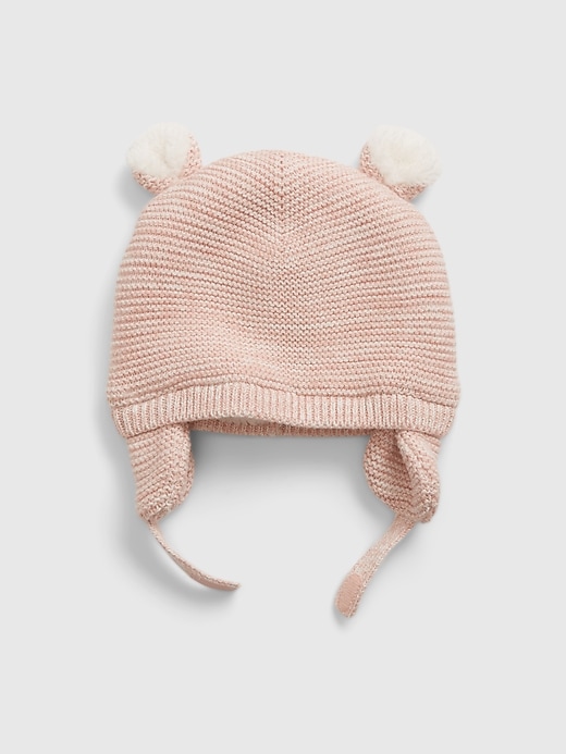 1 of 8 showing, with the color pink of product Baby Bear Beanie