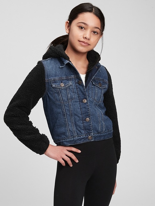 Image number 2 showing, Kids Denim Sherpa Jacket