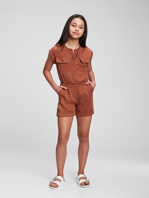 Image number 2 showing, Kids TENCEL&#153 Lyocell Utility Romper