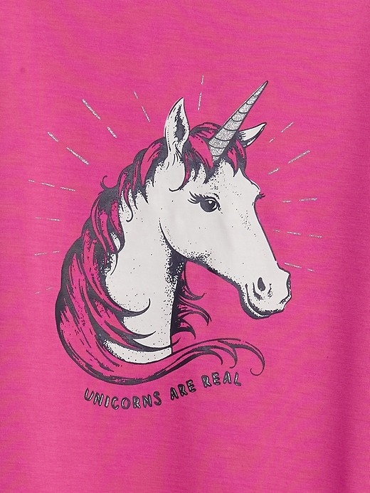 2 of 8 showing, with the color happy pink of product Kids 100% Recycled Unicorn PJ Dress